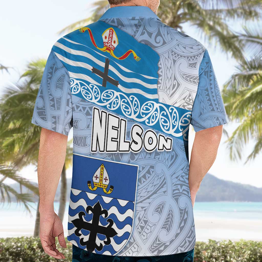 New Zealand Nelson Hawaiian Shirt Nelson's Flag and Seal - Maori Art Tattoo LT03 - Polynesian Pride