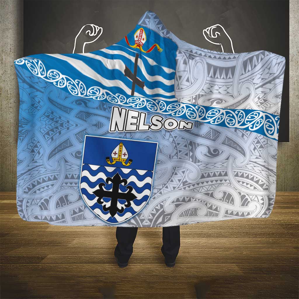 New Zealand Nelson Hooded Blanket Nelson's Flag and Seal - Maori Art Tattoo LT03 - Polynesian Pride