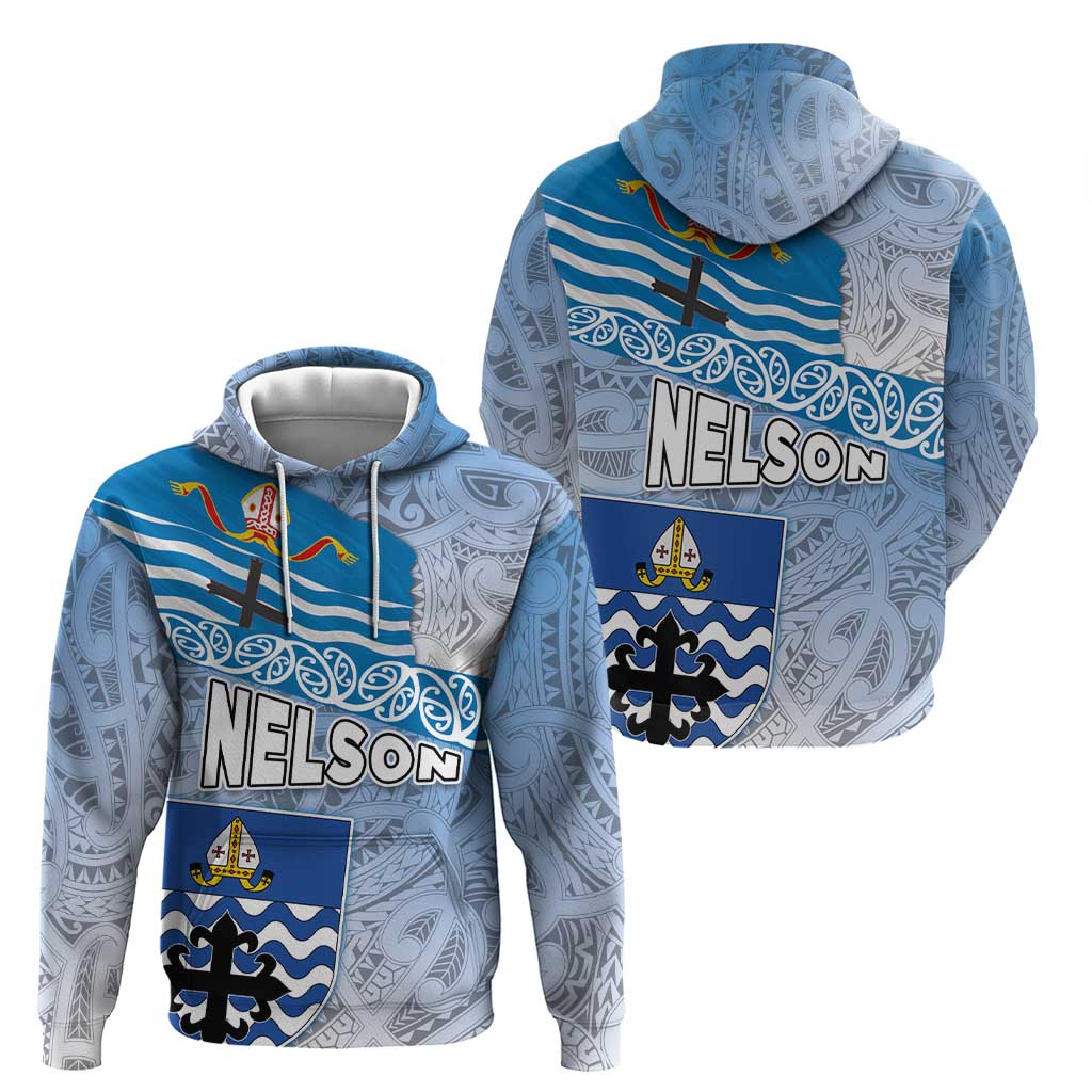 New Zealand Nelson Hoodie Nelson's Flag and Seal - Maori Art Tattoo LT03 - Polynesian Pride