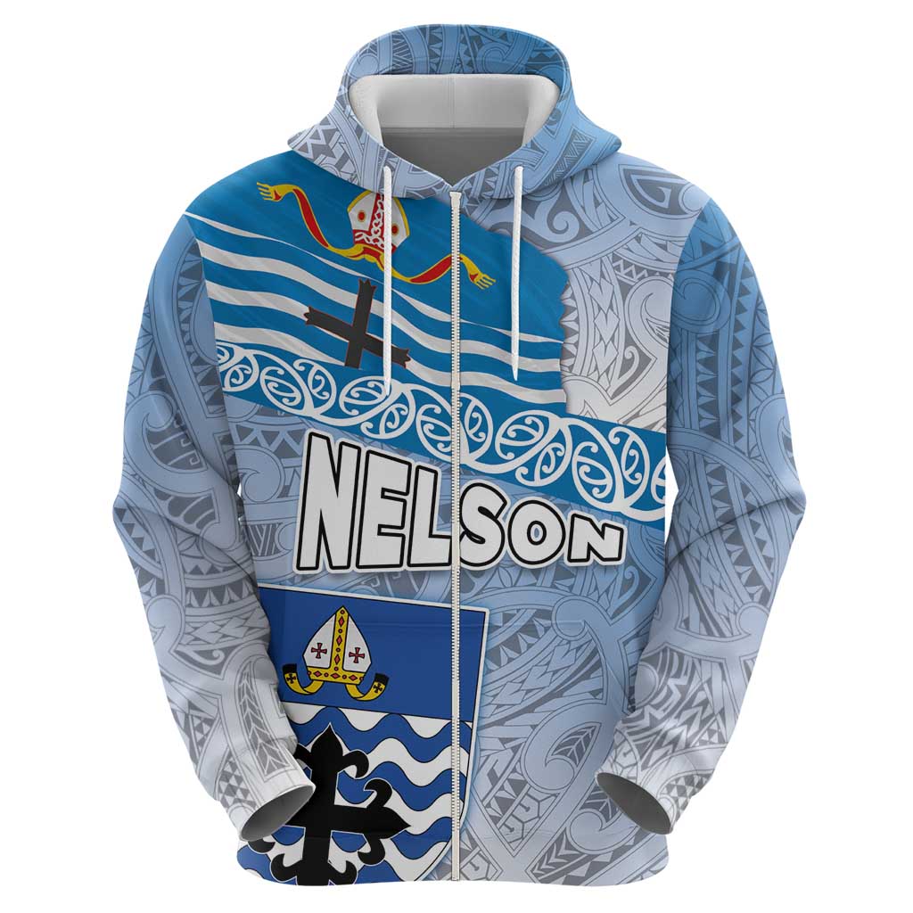 New Zealand Nelson Hoodie Nelson's Flag and Seal - Maori Art Tattoo LT03 - Polynesian Pride