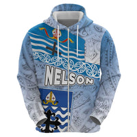 New Zealand Nelson Hoodie Nelson's Flag and Seal - Maori Art Tattoo LT03 - Polynesian Pride