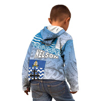 New Zealand Nelson Kid Hoodie Nelson's Flag and Seal - Maori Art Tattoo LT03 - Polynesian Pride
