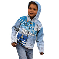 New Zealand Nelson Kid Hoodie Nelson's Flag and Seal - Maori Art Tattoo LT03 - Polynesian Pride