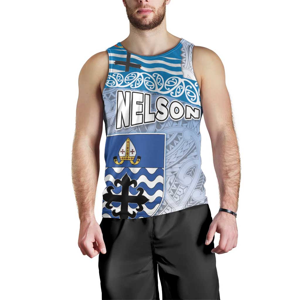 New Zealand Nelson Men Tank Top Nelson's Flag and Seal - Maori Art Tattoo LT03 - Polynesian Pride