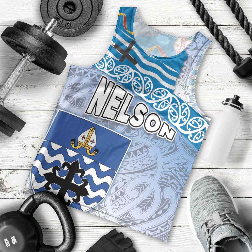 New Zealand Nelson Men Tank Top Nelson's Flag and Seal - Maori Art Tattoo LT03 - Polynesian Pride