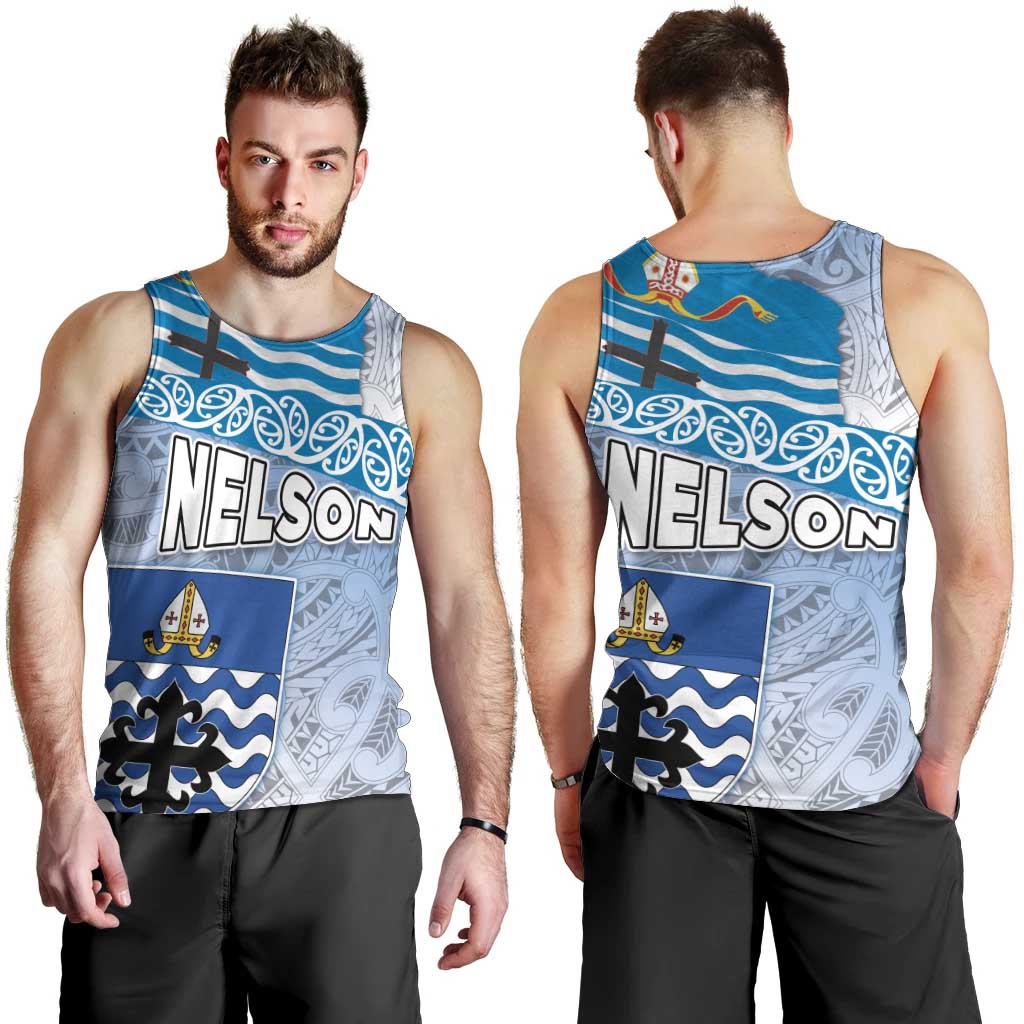 New Zealand Nelson Men Tank Top Nelson's Flag and Seal - Maori Art Tattoo LT03 - Polynesian Pride