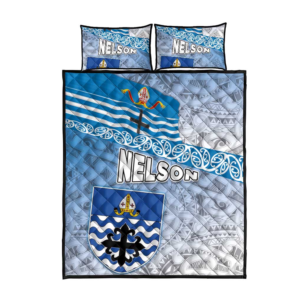 New Zealand Nelson Quilt Bed Set Nelson's Flag and Seal - Maori Art Tattoo LT03 - Polynesian Pride