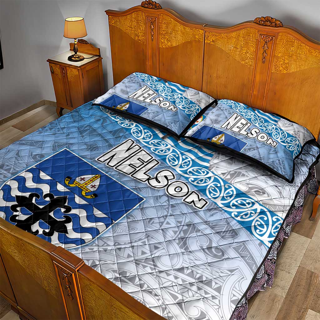 New Zealand Nelson Quilt Bed Set Nelson's Flag and Seal - Maori Art Tattoo LT03 - Polynesian Pride