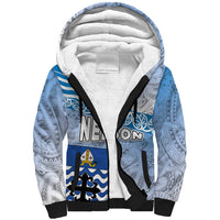 New Zealand Nelson Sherpa Hoodie Nelson's Flag and Seal - Maori Art Tattoo LT03 Unisex White - Polynesian Pride