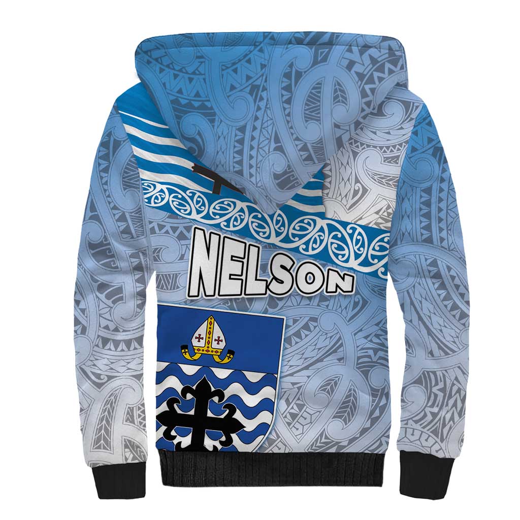 New Zealand Nelson Sherpa Hoodie Nelson's Flag and Seal - Maori Art Tattoo LT03 - Polynesian Pride