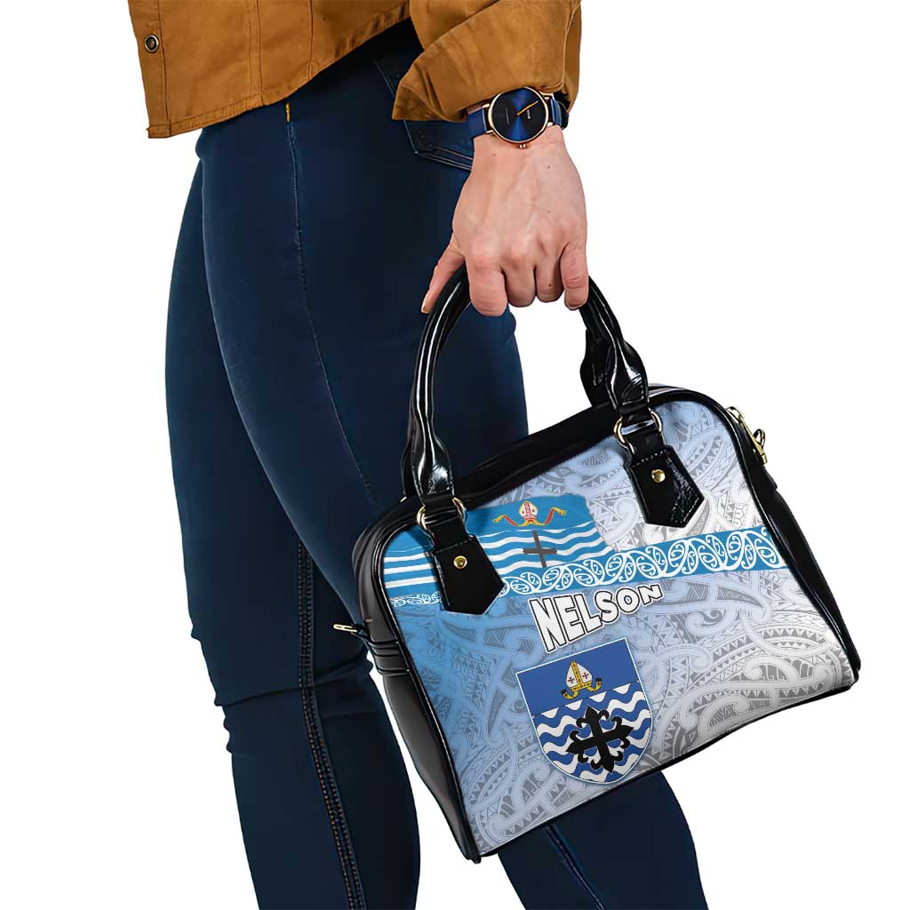 New Zealand Nelson Shoulder Handbag Nelson's Flag and Seal - Maori Art Tattoo LT03 - Polynesian Pride