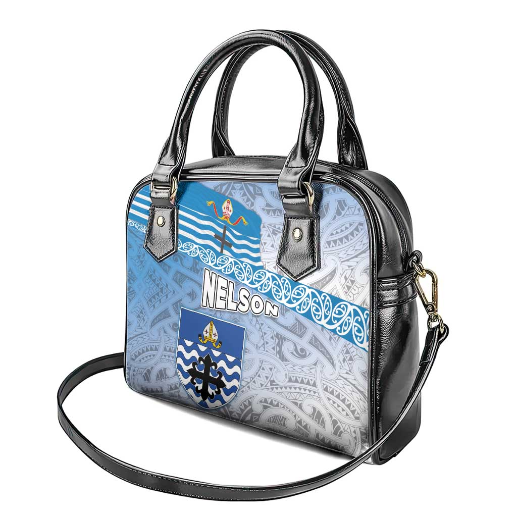 New Zealand Nelson Shoulder Handbag Nelson's Flag and Seal - Maori Art Tattoo LT03 - Polynesian Pride
