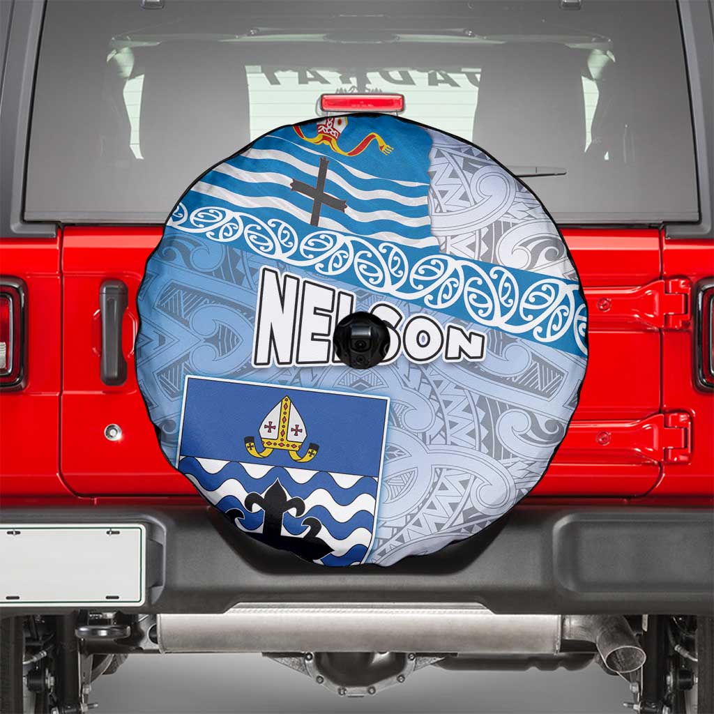 New Zealand Nelson Spare Tire Cover Nelson's Flag and Seal - Maori Art Tattoo LT03 - Polynesian Pride