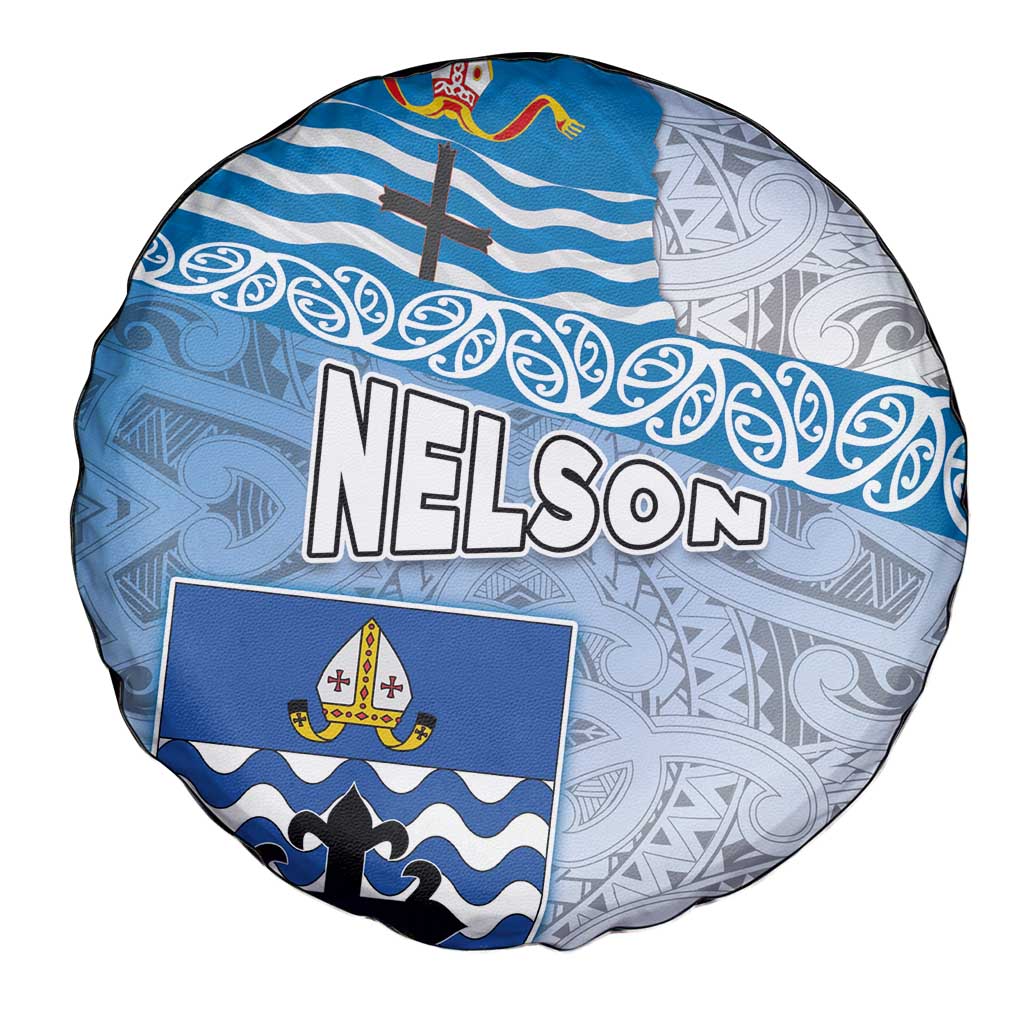 New Zealand Nelson Spare Tire Cover Nelson's Flag and Seal - Maori Art Tattoo LT03 - Polynesian Pride