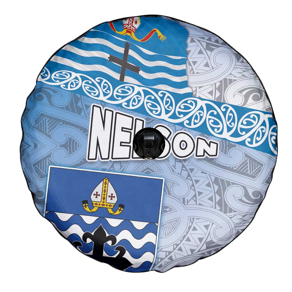 New Zealand Nelson Spare Tire Cover Nelson's Flag and Seal - Maori Art Tattoo LT03 - Polynesian Pride