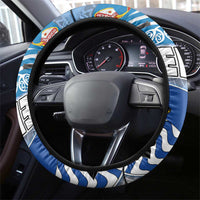 New Zealand Nelson Steering Wheel Cover Nelson's Flag and Seal - Maori Art Tattoo LT03 - Polynesian Pride