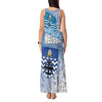 New Zealand Nelson Tank Maxi Dress Nelson's Flag and Seal - Maori Art Tattoo LT03 - Polynesian Pride