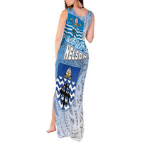 New Zealand Nelson Tank Maxi Dress Nelson's Flag and Seal - Maori Art Tattoo LT03 - Polynesian Pride