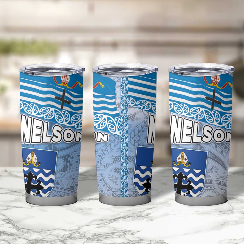 New Zealand Nelson Tumbler Cup Nelson's Flag and Seal - Maori Art Tattoo LT03 - Polynesian Pride