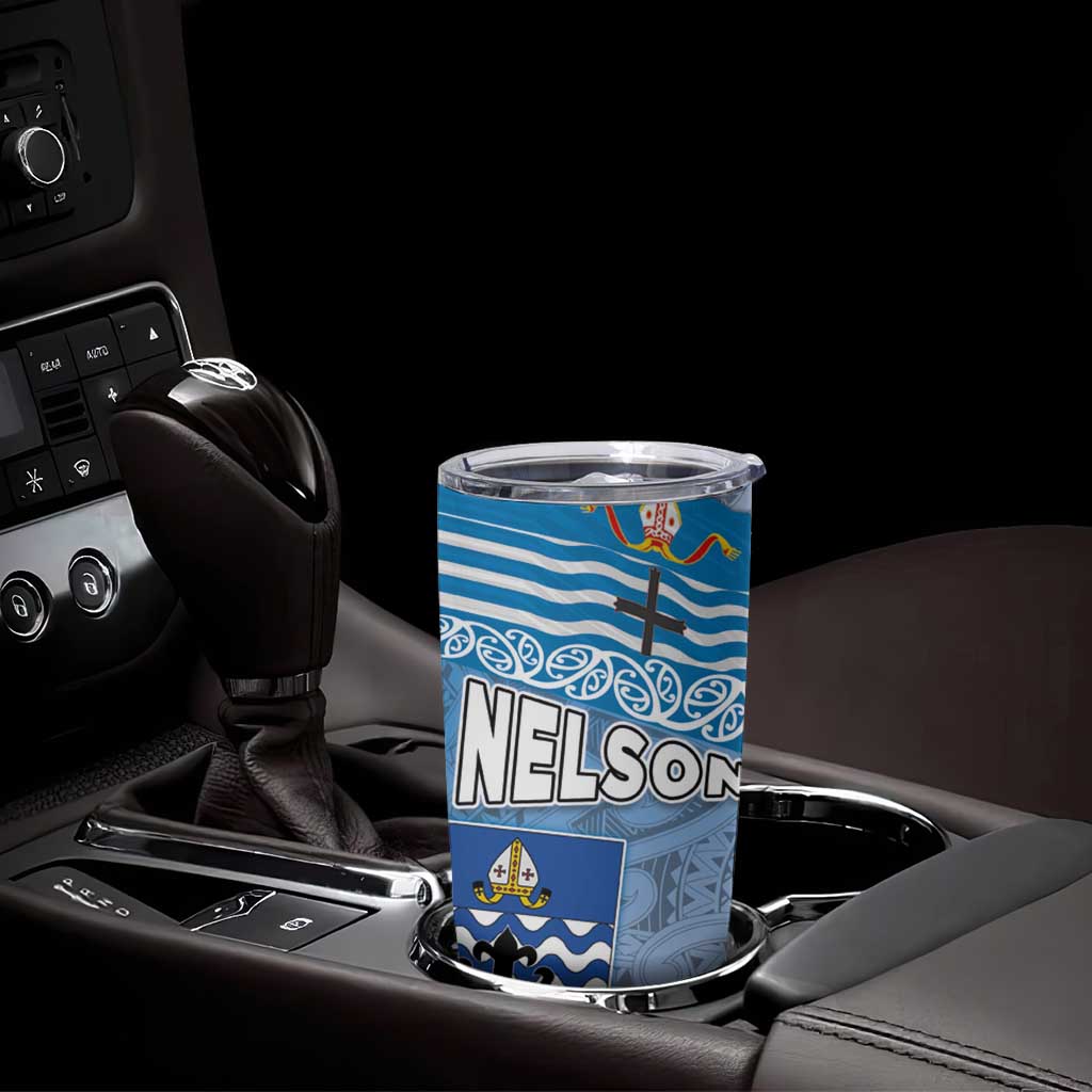 New Zealand Nelson Tumbler Cup Nelson's Flag and Seal - Maori Art Tattoo LT03 - Polynesian Pride