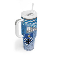 New Zealand Nelson Tumbler With Handle Nelson's Flag and Seal - Maori Art Tattoo LT03 - Polynesian Pride