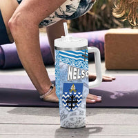 New Zealand Nelson Tumbler With Handle Nelson's Flag and Seal - Maori Art Tattoo LT03 - Polynesian Pride