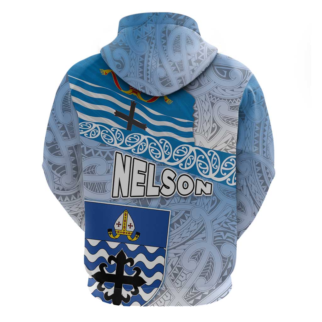 New Zealand Nelson Zip Hoodie Nelson's Flag and Seal - Maori Art Tattoo LT03 - Polynesian Pride
