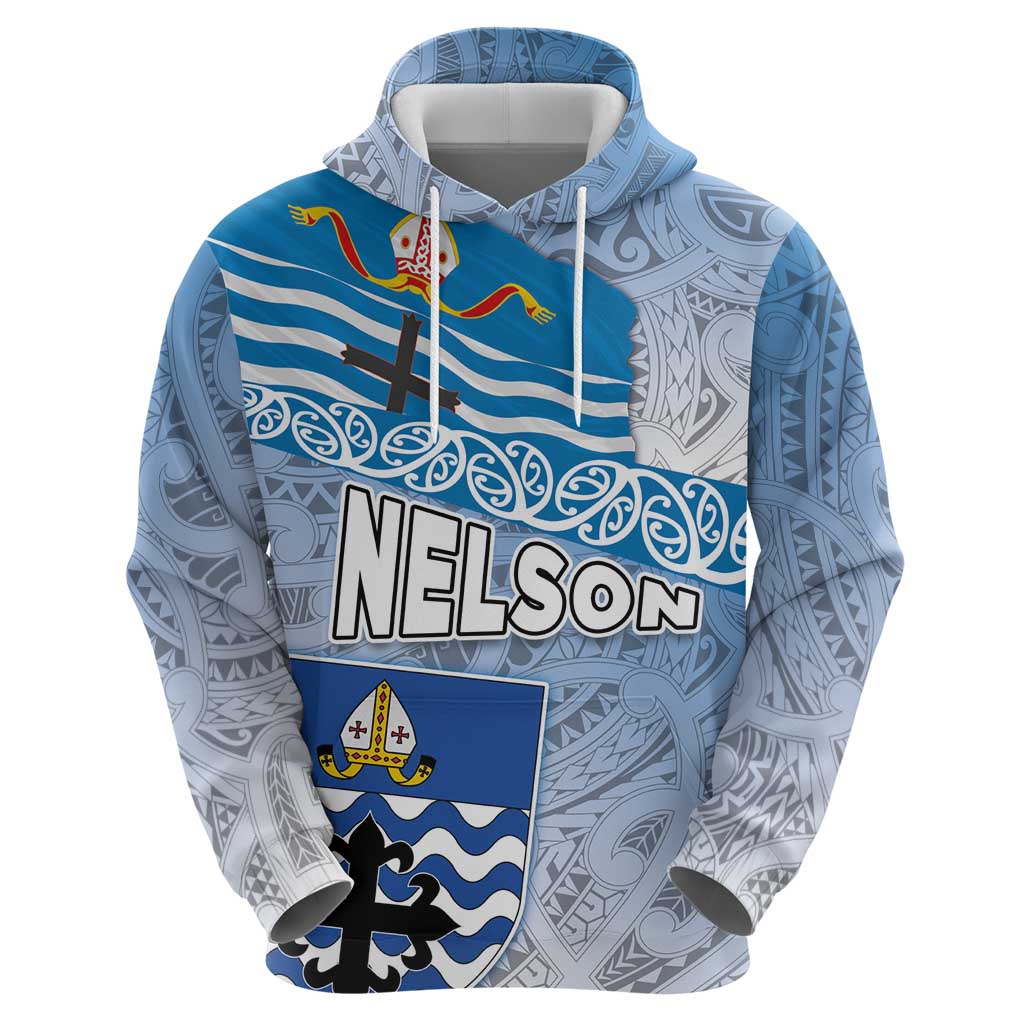 New Zealand Nelson Zip Hoodie Nelson's Flag and Seal - Maori Art Tattoo LT03 - Polynesian Pride
