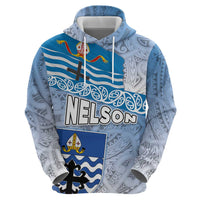 New Zealand Nelson Zip Hoodie Nelson's Flag and Seal - Maori Art Tattoo LT03 - Polynesian Pride