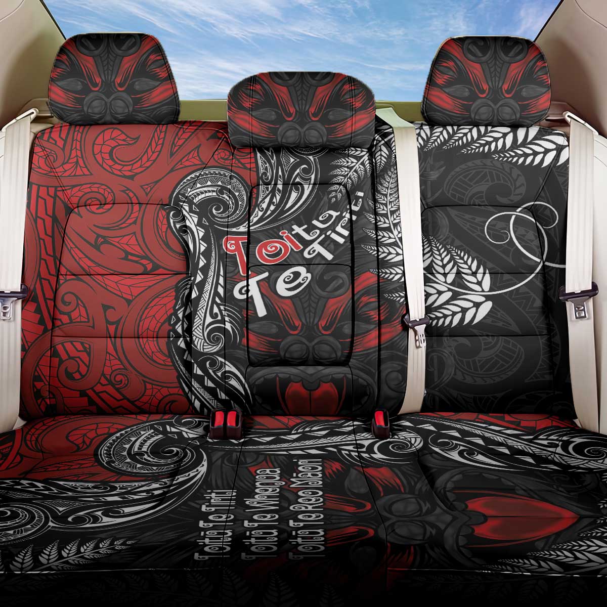 Aotearoa Toitu Te Tiriti Back Car Seat Cover New Zealand Honour the Treaty - Te Tiriti Is Us LT03 One Size Red - Polynesian Pride