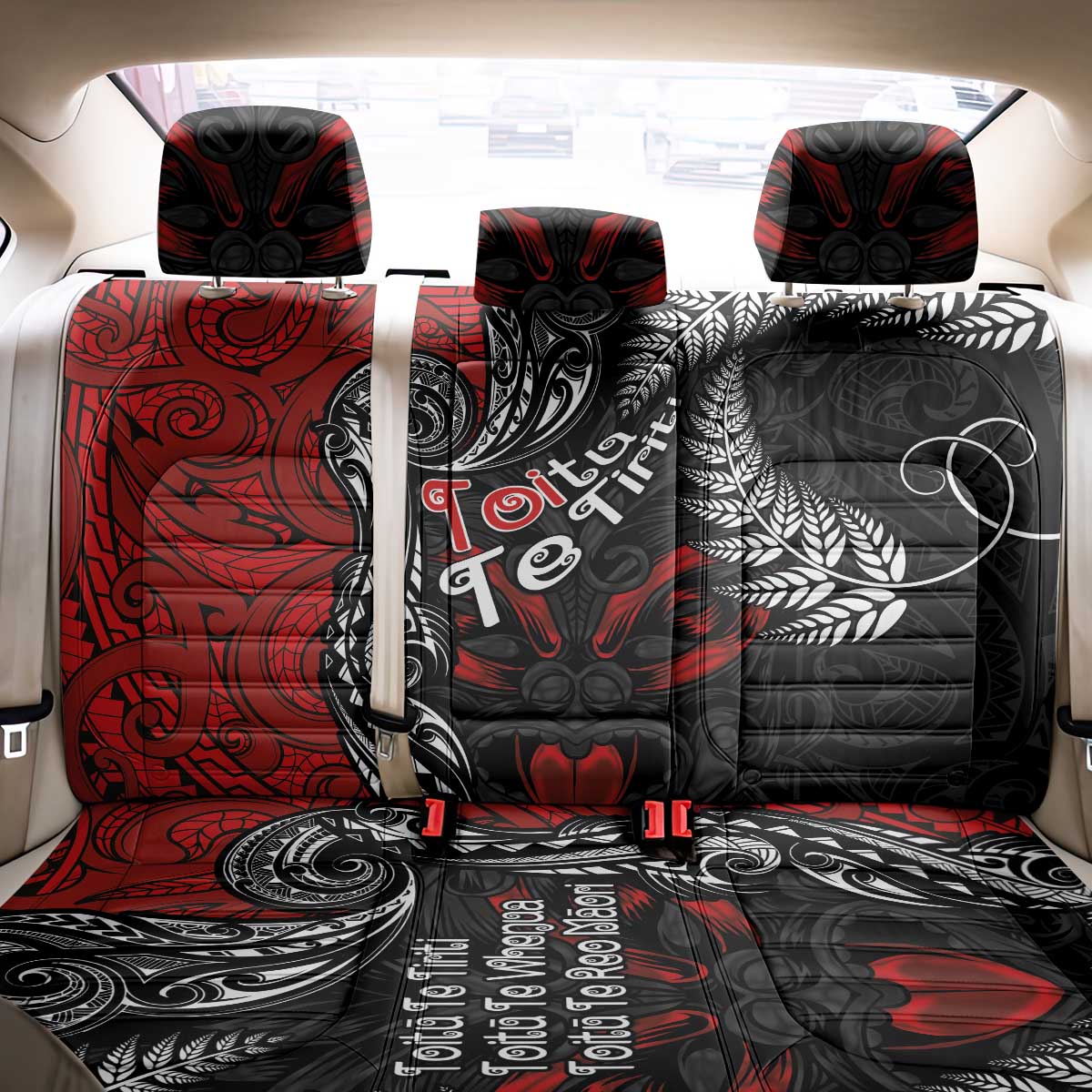 Aotearoa Toitu Te Tiriti Back Car Seat Cover New Zealand Honour the Treaty - Te Tiriti Is Us LT03 - Polynesian Pride