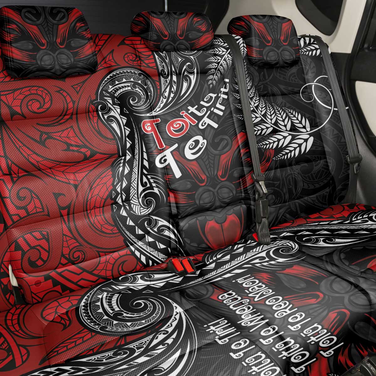 Aotearoa Toitu Te Tiriti Back Car Seat Cover New Zealand Honour the Treaty - Te Tiriti Is Us LT03 - Polynesian Pride