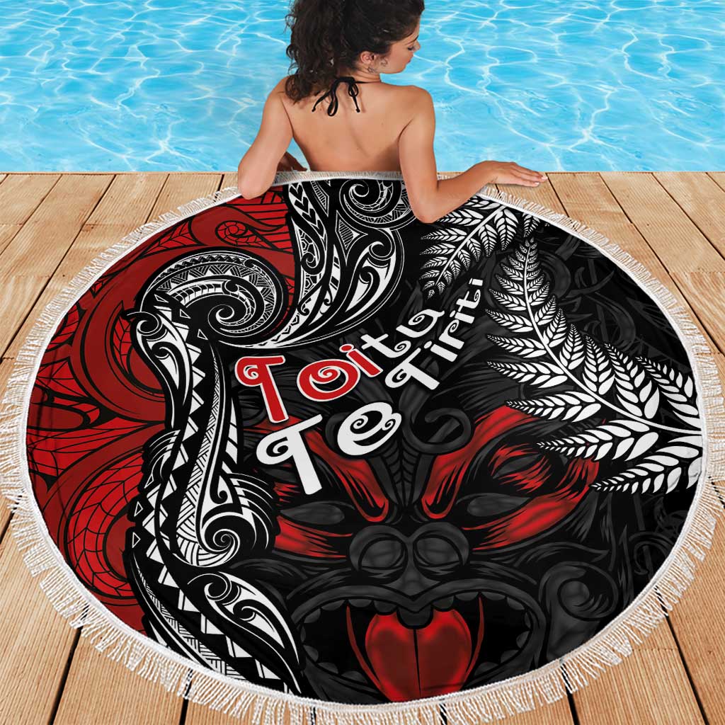 Aotearoa Toitu Te Tiriti Beach Blanket New Zealand Honour the Treaty - Te Tiriti Is Us LT03 - Polynesian Pride