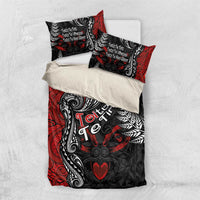 Aotearoa Toitu Te Tiriti Bedding Set New Zealand Honour the Treaty - Te Tiriti Is Us LT03 US Twin 172cm x 218cm Red - Polynesian Pride