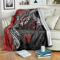 Aotearoa Toitu Te Tiriti Blanket New Zealand Honour the Treaty - Te Tiriti Is Us LT03 Red - Polynesian Pride