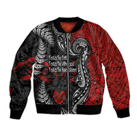 Aotearoa Toitu Te Tiriti Bomber Jacket New Zealand Honour the Treaty - Te Tiriti Is Us LT03 Unisex Red - Polynesian Pride