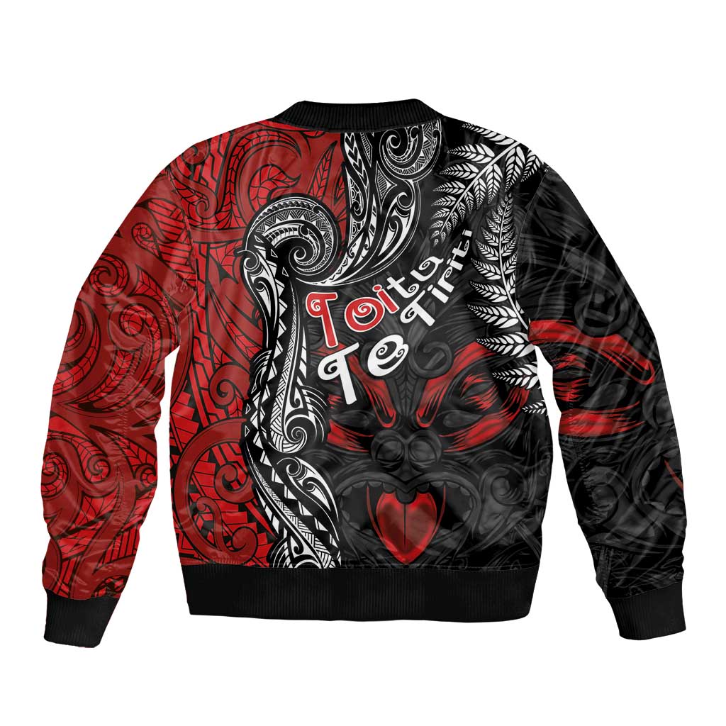 Aotearoa Toitu Te Tiriti Bomber Jacket New Zealand Honour the Treaty - Te Tiriti Is Us LT03 - Polynesian Pride