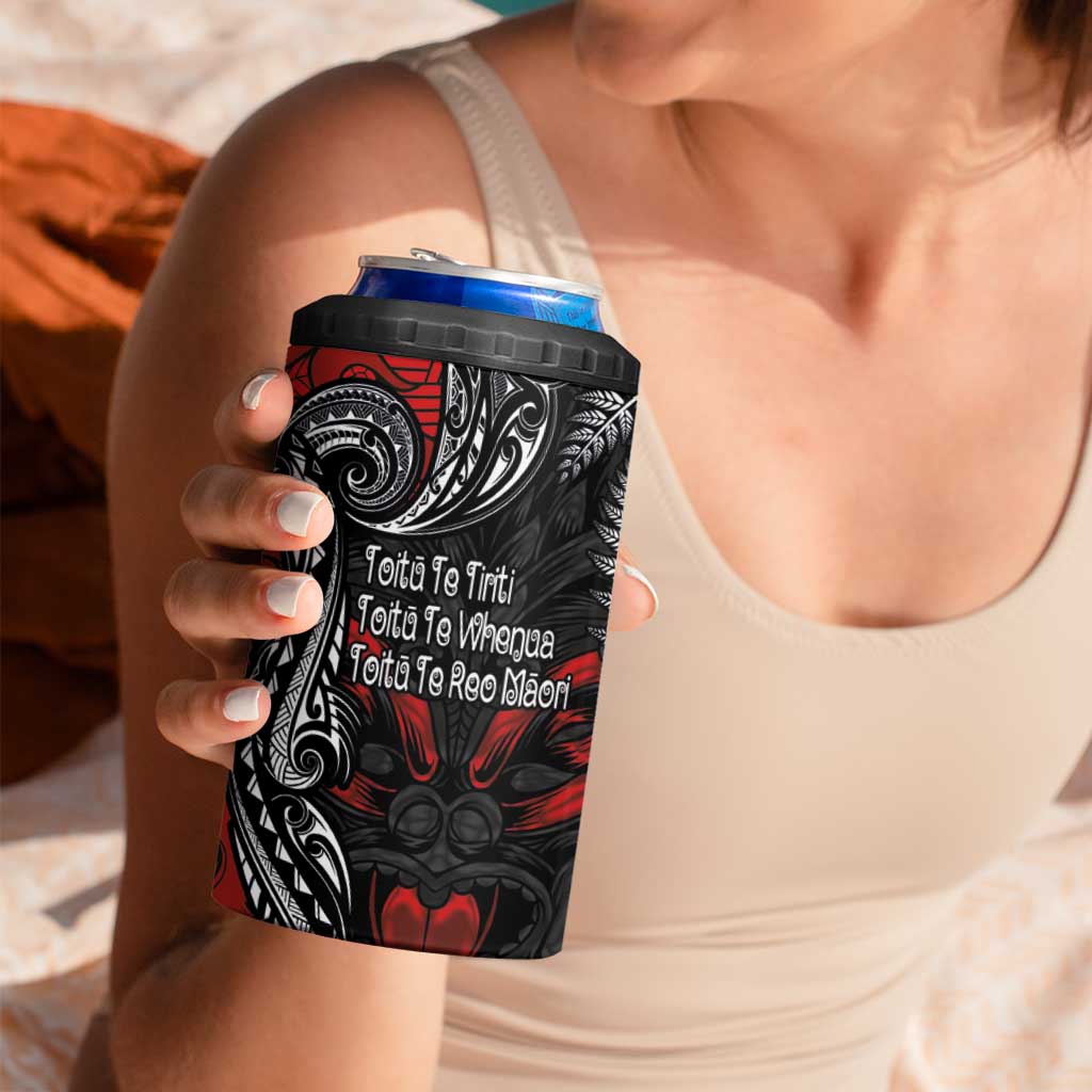 Aotearoa Toitu Te Tiriti 4 in 1 Can Cooler Tumbler New Zealand Honour the Treaty - Te Tiriti Is Us LT03 - Polynesian Pride
