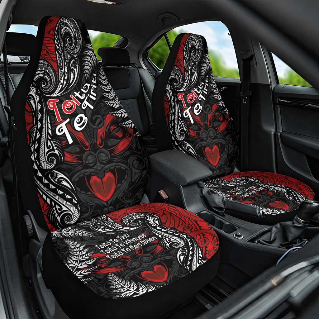 Aotearoa Toitu Te Tiriti Car Seat Cover New Zealand Honour the Treaty - Te Tiriti Is Us LT03 One Size Red - Polynesian Pride