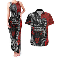 Aotearoa Toitu Te Tiriti Couples Matching Tank Maxi Dress and Hawaiian Shirt New Zealand Honour the Treaty - Te Tiriti Is Us LT03 Red - Polynesian Pride