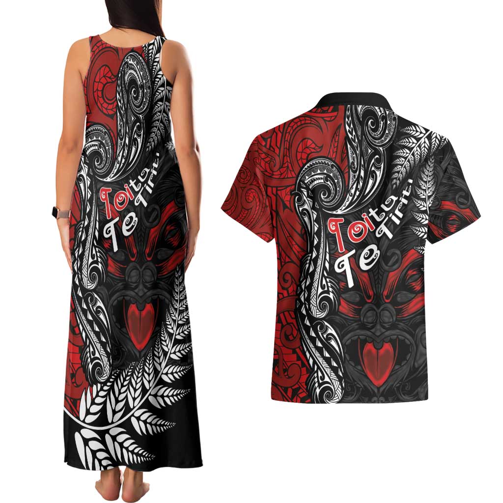 Aotearoa Toitu Te Tiriti Couples Matching Tank Maxi Dress and Hawaiian Shirt New Zealand Honour the Treaty - Te Tiriti Is Us LT03 - Polynesian Pride