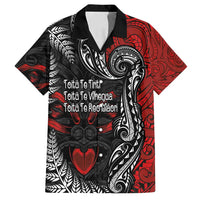 Aotearoa Toitu Te Tiriti Family Matching Puletasi and Hawaiian Shirt New Zealand Honour the Treaty - Te Tiriti Is Us LT03 Dad's Shirt - Short Sleeve Red - Polynesian Pride