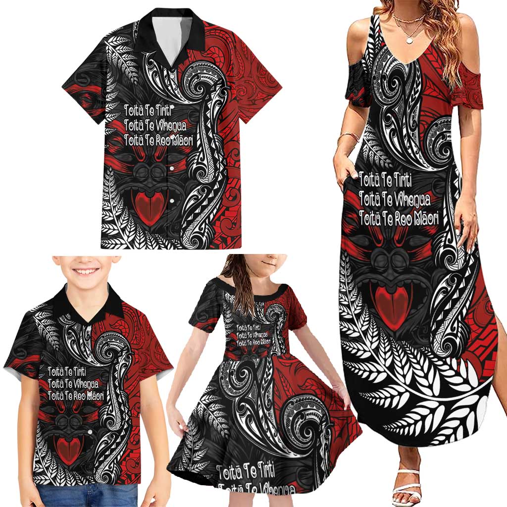 Aotearoa Toitu Te Tiriti Family Matching Summer Maxi Dress and Hawaiian Shirt New Zealand Honour the Treaty - Te Tiriti Is Us LT03 - Polynesian Pride