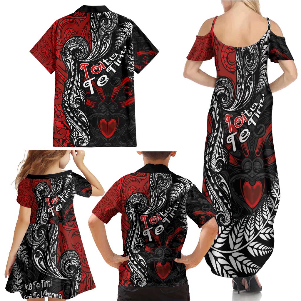 Aotearoa Toitu Te Tiriti Family Matching Summer Maxi Dress and Hawaiian Shirt New Zealand Honour the Treaty - Te Tiriti Is Us LT03 - Polynesian Pride