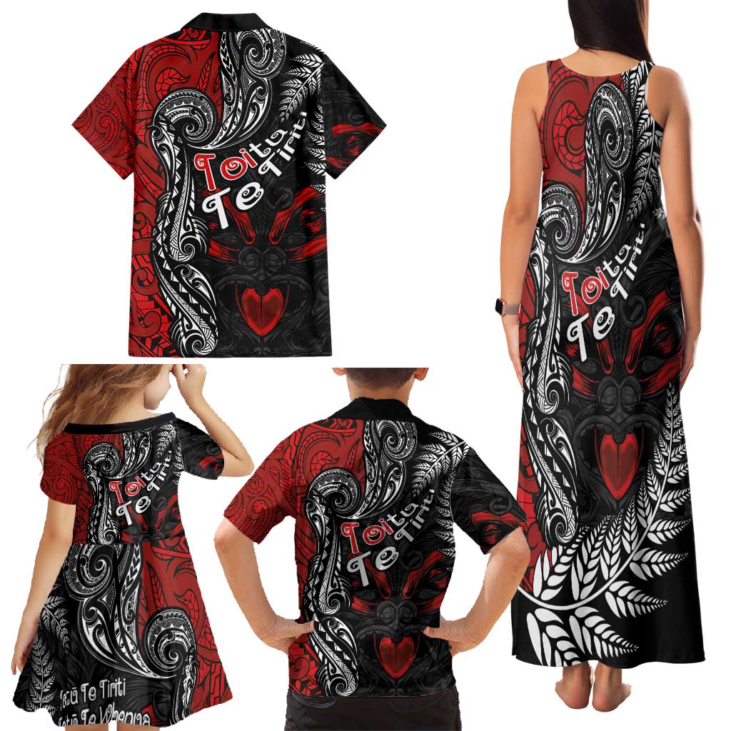 Aotearoa Toitu Te Tiriti Family Matching Tank Maxi Dress and Hawaiian Shirt New Zealand Honour the Treaty - Te Tiriti Is Us LT03 - Polynesian Pride