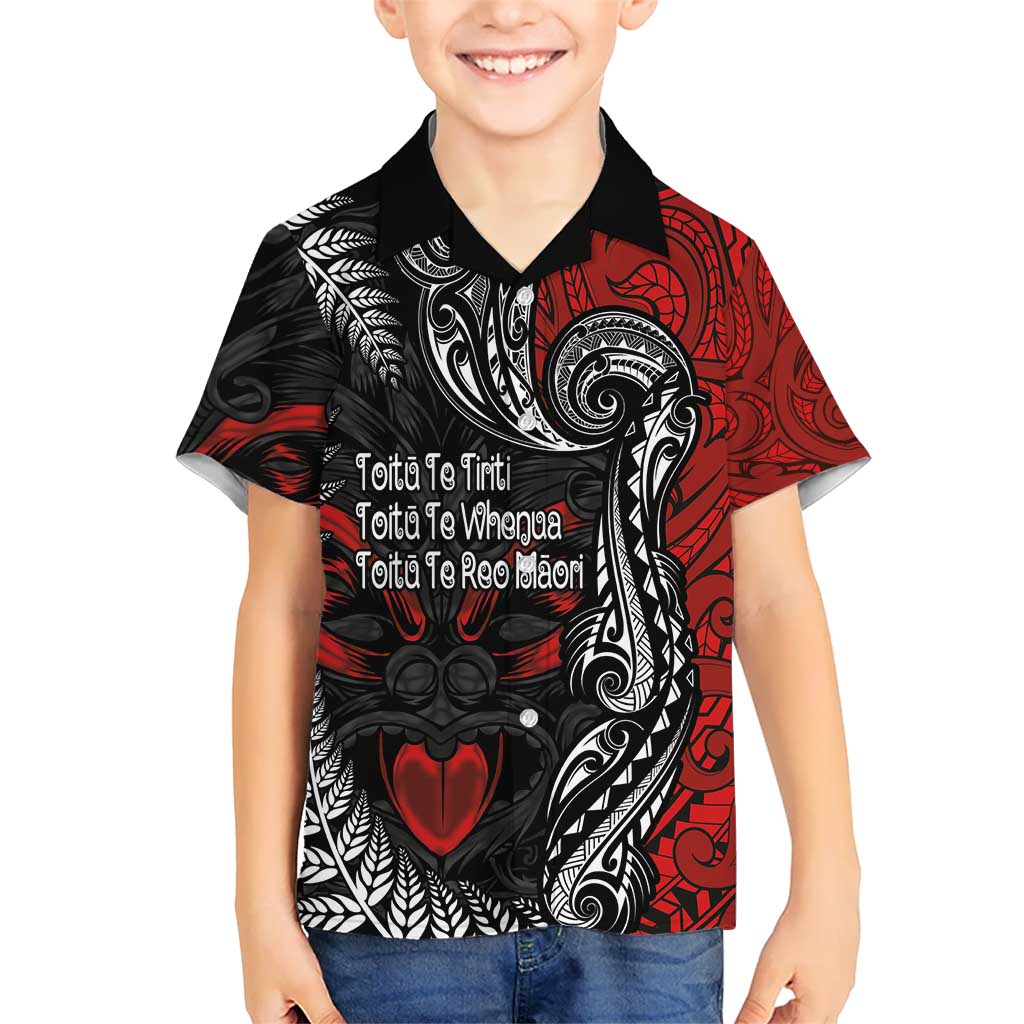 Aotearoa Toitu Te Tiriti Kid Hawaiian Shirt New Zealand Honour the Treaty - Te Tiriti Is Us LT03 Kid Red - Polynesian Pride