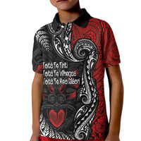 Aotearoa Toitu Te Tiriti Kid Polo Shirt New Zealand Honour the Treaty - Te Tiriti Is Us LT03 Kid Red - Polynesian Pride