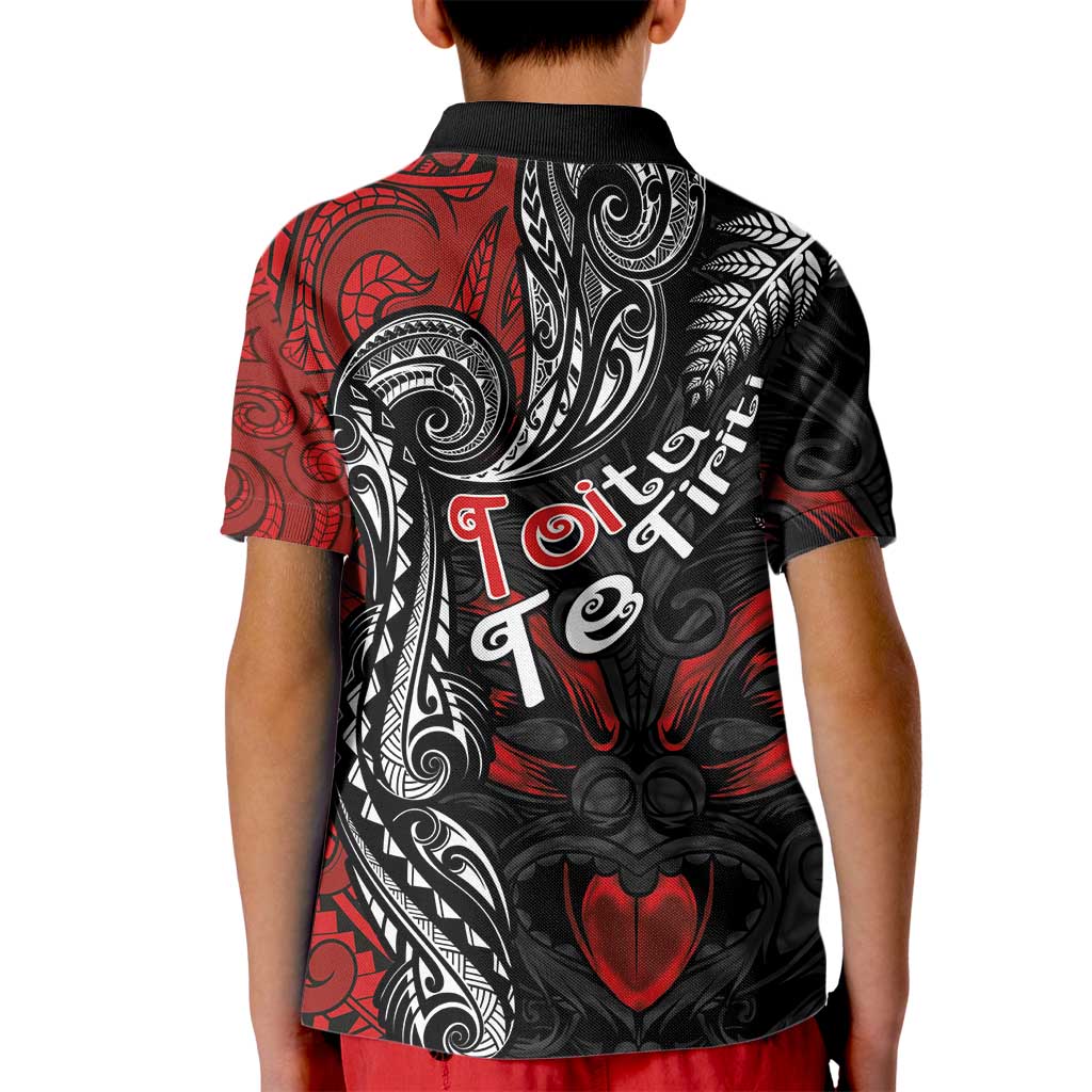 Aotearoa Toitu Te Tiriti Kid Polo Shirt New Zealand Honour the Treaty - Te Tiriti Is Us LT03 - Polynesian Pride