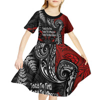 Aotearoa Toitu Te Tiriti Kid Short Sleeve Dress New Zealand Honour the Treaty - Te Tiriti Is Us LT03 - Polynesian Pride