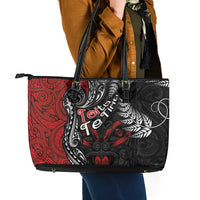 Aotearoa Toitu Te Tiriti Leather Tote Bag New Zealand Honour the Treaty - Te Tiriti Is Us LT03 - Polynesian Pride